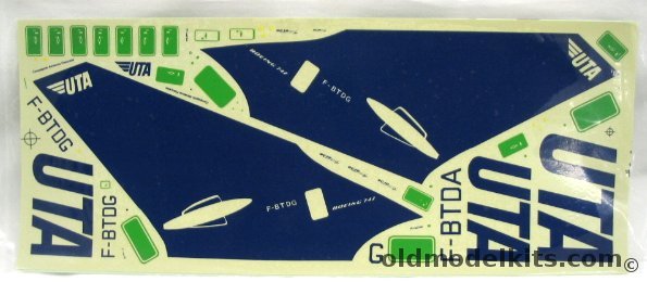 Jet Set 1/144 UTA 747 1/144 or DC-10 1/100 Scale Decals, JSD-141 plastic model kit